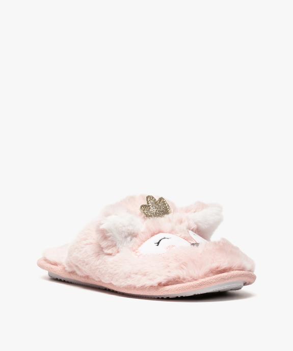 Chaussons femme forme mules en peluche motif animal vue2 - GEMO(HOMWR FEM) - GEMO