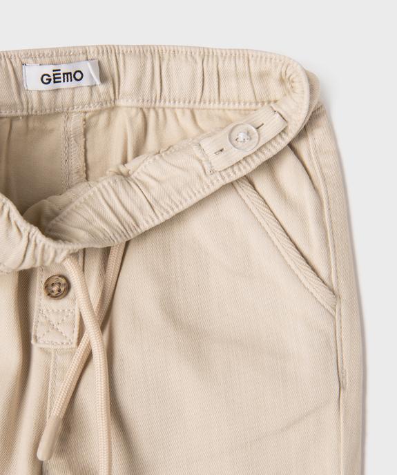 Pantalon chino avec taille ajustable bébé garçon vue3 - GEMO(BEBE DEBT) - GEMO