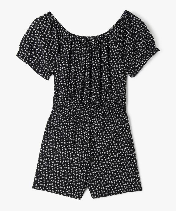 Combishort à motifs fleuris avec détails froncés fille vue3 - GEMO 4G FILLE - GEMO