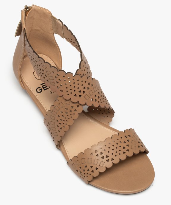Sandales femme à brides perforées et talon fermé vue5 - GEMO (CASUAL) - GEMO