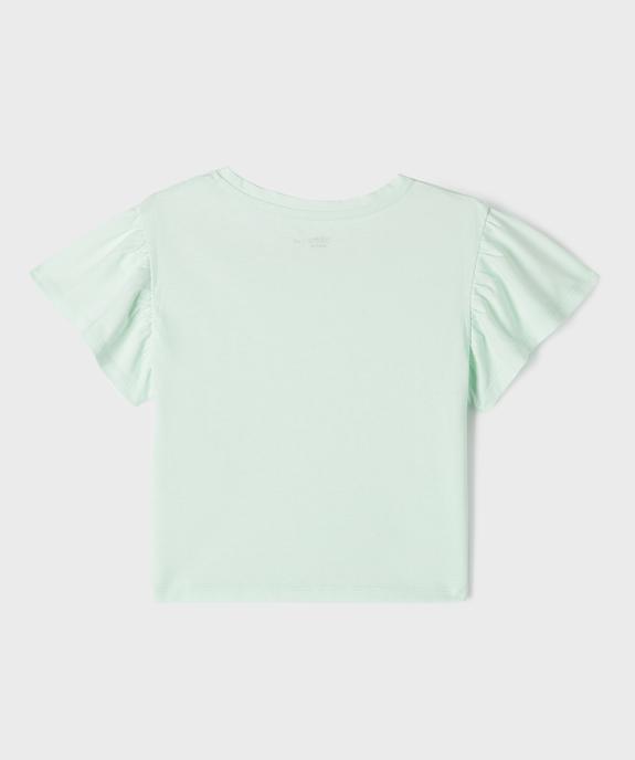 Tee-shirt manches courtes volantées fille vue3 - GEMO 4G FILLE - GEMO