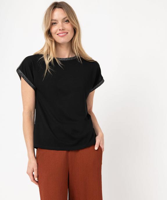 Tee-shirt loose à manches coures pailletées femme vue2 - GEMO(FEMME PAP) - GEMO