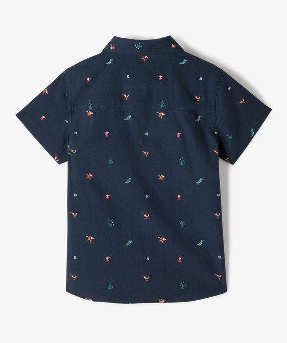 Chemise garçon à manches courtes spéciale Noël avec noeud papillon vue3 - GEMO (ENFANT) - GEMO