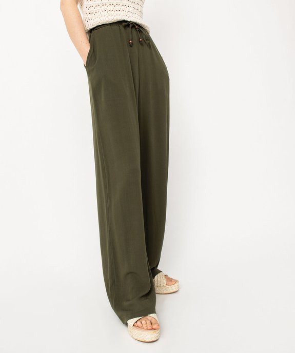 Pantalon en maille fluide aspect crêpe femme vue2 - GEMO(FEMME PAP) - GEMO