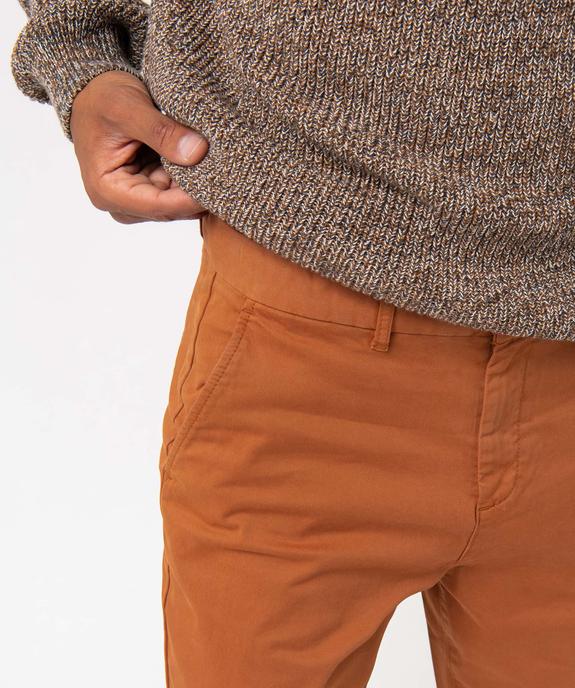 Pantalon chino en coton stretch coupe Slim homme vue5 - GEMO 4G HOMME - GEMO