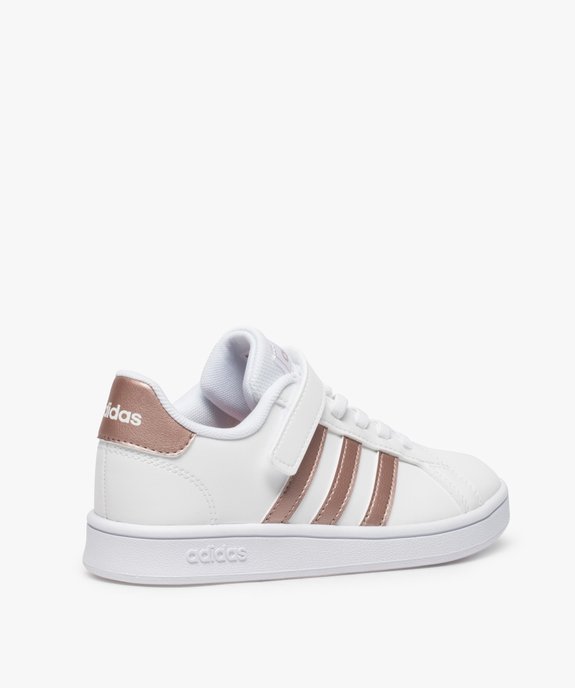 Baskets fille à lacet élastique et scratch - Adidas Grand Court vue4 - ADIDAS - GEMO