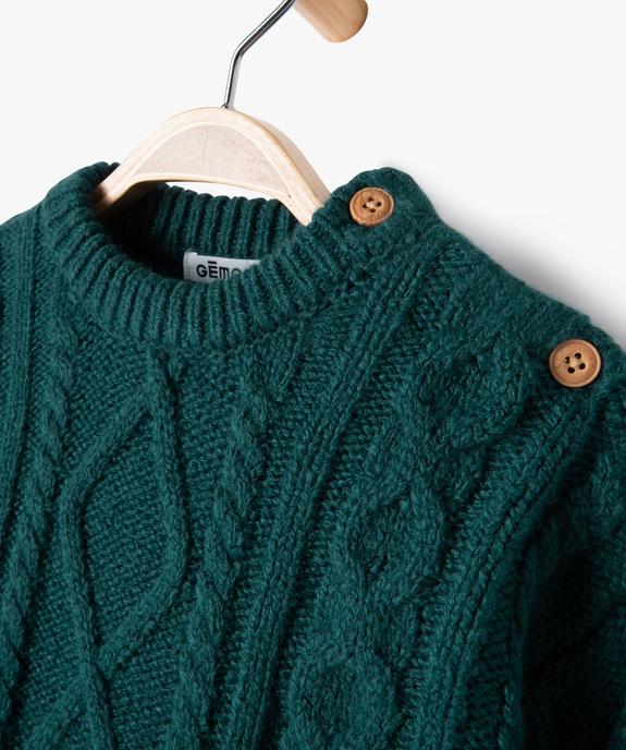 Pull torsadé col rond bébé garçon vue2 - GEMO(BEBE DEBT) - GEMO