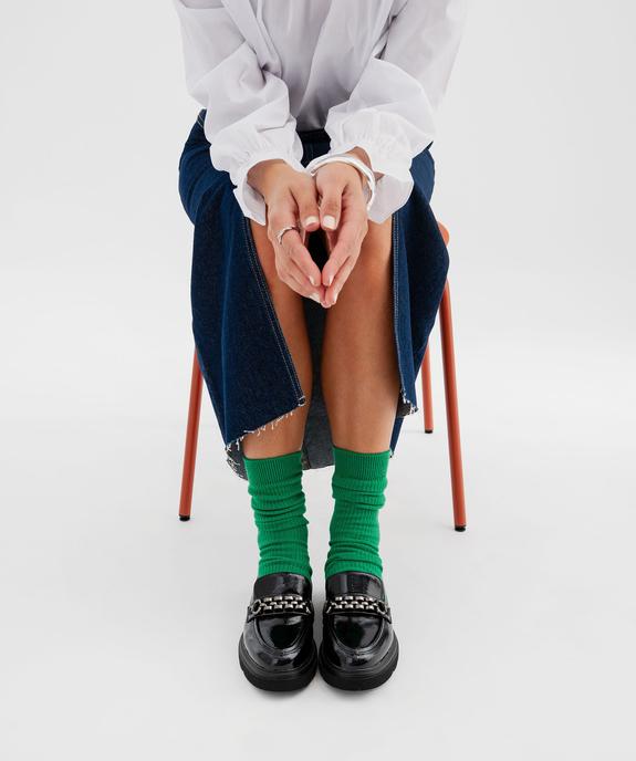 Mocassins chunky vernis à épaisse semelle crantée femme vue1 - 5 MILES - GEMO