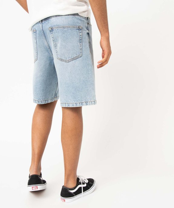 Bermuda en jean homme en denim délavé vue3 - GEMO 4G HOMME - GEMO