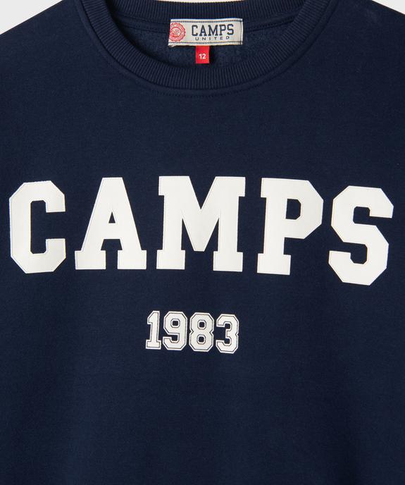 Sweat avec inscriptions contrastantes fille - Camps United vue2 - CAMPS GEMO FOR GOOD - GEMO