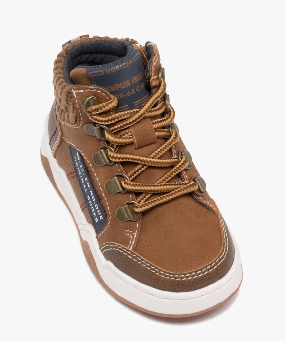 Bottes bébé garçon avec col moussée en maille à zip et à lacets vue6 - BUGGY - GEMO