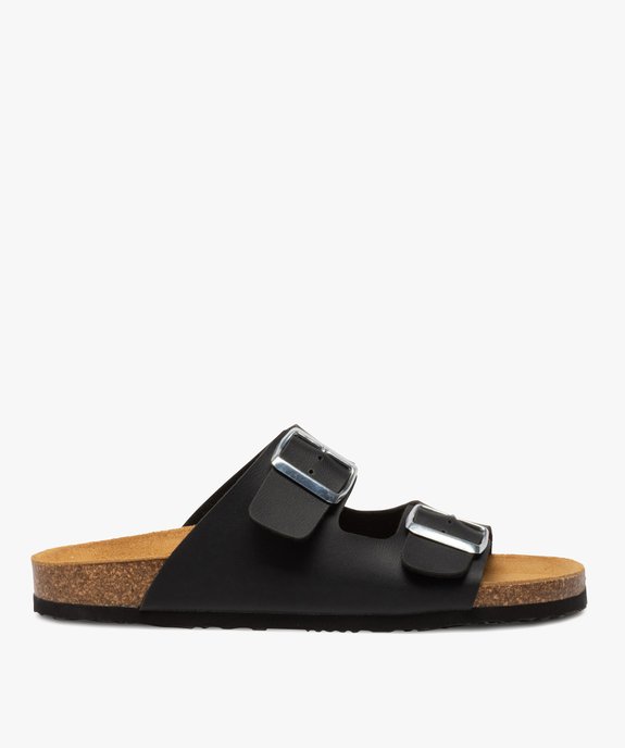 Mules femme à talon plat et double bride à boucle vue1 - GEMO 4G FEMME - GEMO