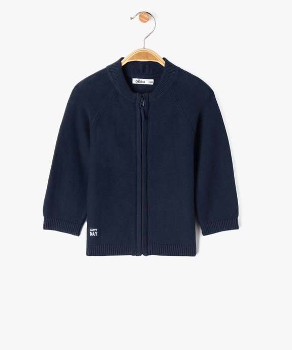 Gilet bébé en maille à fermeture zippée vue4 - GEMO(BEBE DEBT) - GEMO