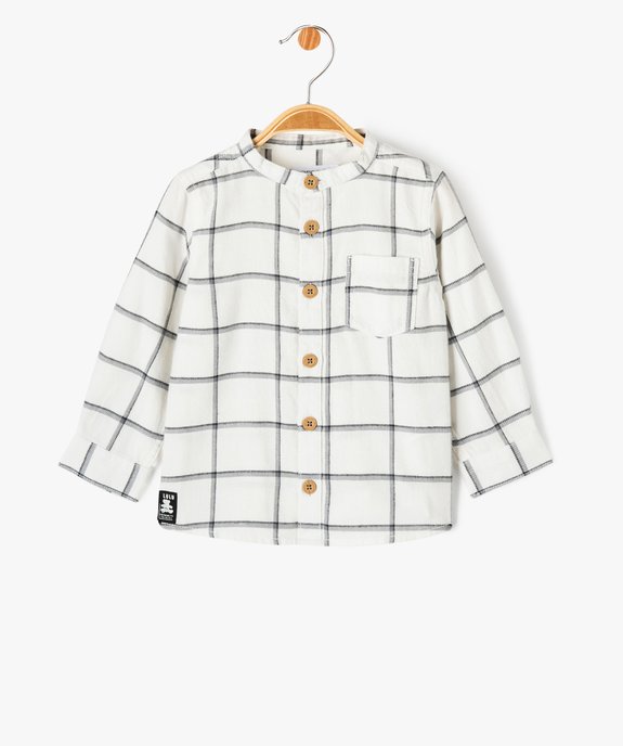 Chemise à carreaux à col rond bébé garçon - LuluCastagnette vue1 - LULUCASTAGNETTE - GEMO