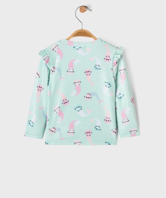 Tee-shirt de plage avec protection UVA et UVB à manches longues bébé fille vue3 - GEMO(BEBE DEBT) - GEMO