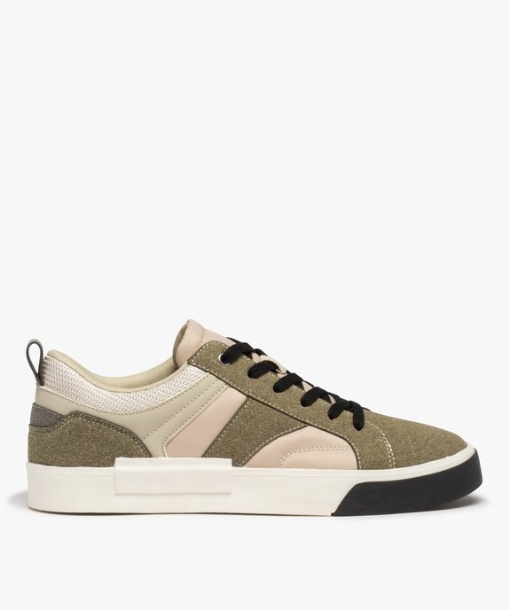 Baskets homme multicolores et multimatières à lacets vue1 - GEMO (CASUAL) - GEMO