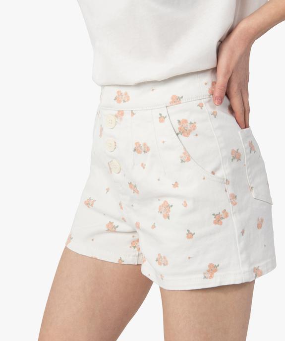 Short femme taille haute à motifs fleuris vue2 - GEMO(FEMME PAP) - GEMO