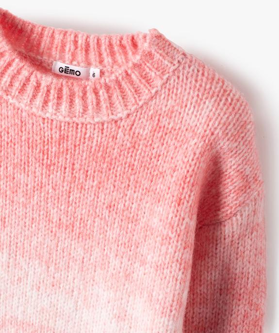 Pull fille à col rond en grosse maille vue2 - GEMO (ENFANT) - GEMO