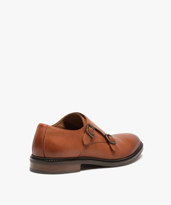 Derbies homme dessus cuir uni fermeture boucle - Tanéo vue5 - TANEO - GEMO