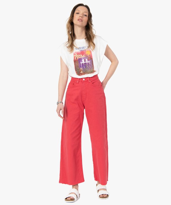 Tee-shirt femme sans manches avec motif sur le buste vue5 - GEMO(FEMME PAP) - GEMO