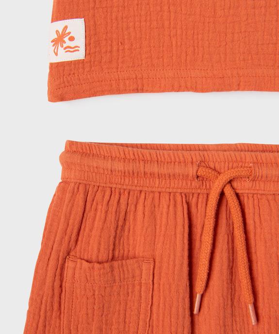 Ensemble 2 pièces en gaze de coton bébé garçon short + tee-shirt vue3 - GEMO(BEBE DEBT) - GEMO