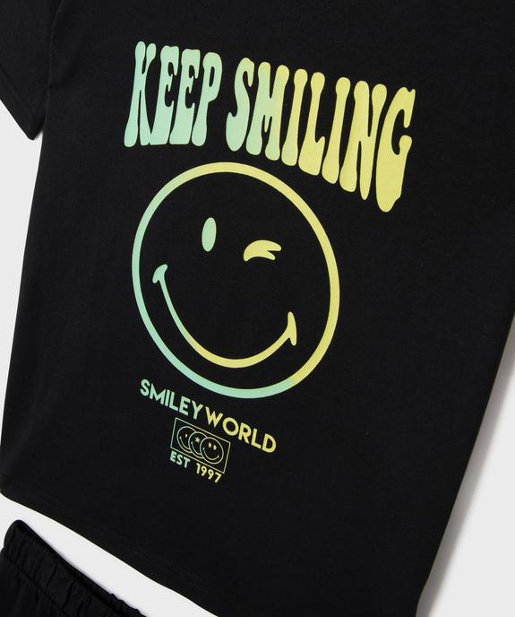 Pyjashort en coton imprimé garçon - Smiley World vue2 - SMILEY WORLD - GEMO