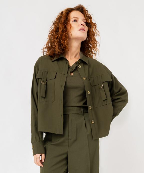 Chemise manches longues coupe courte et ample femme vue2 - GEMO 4G FEMME - GEMO