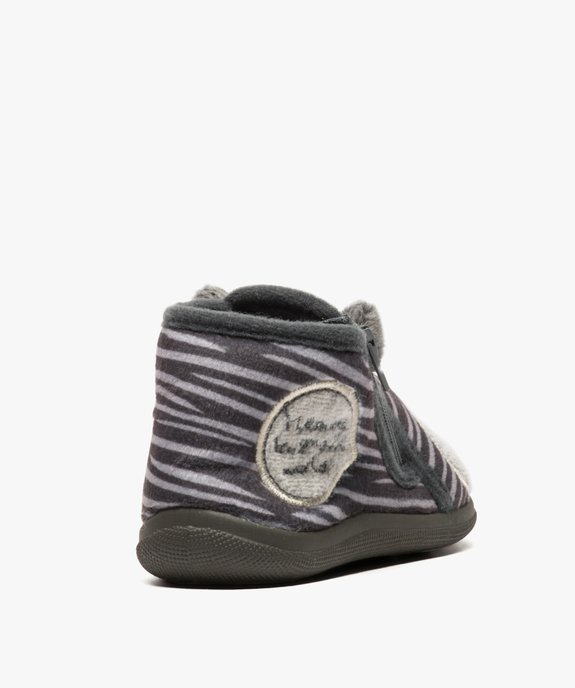 Chaussons bébé garçon en velours avec motif tigre vue4 - GEMO 4G BEBE - GEMO