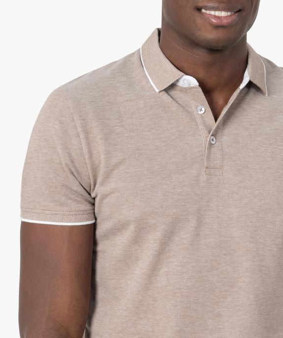 Polo homme à manches courtes en maille piquée vue2 - GEMO (HOMME) - GEMO