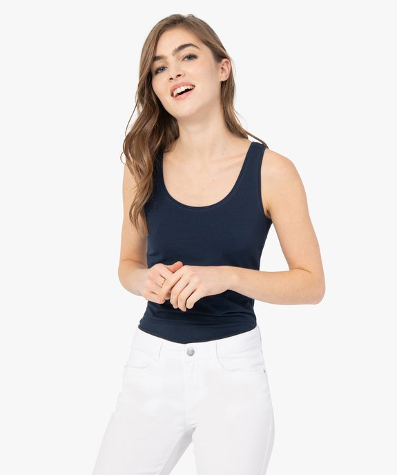 Debardeur femme uni col rond