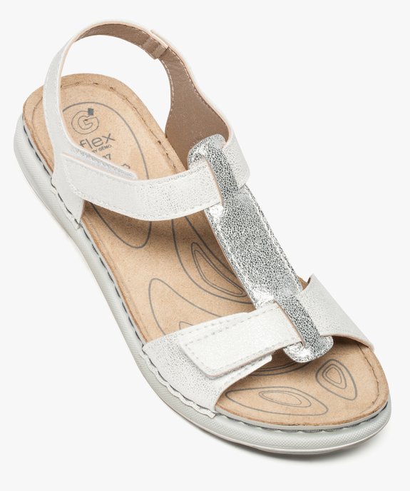 Sandales femme confort brillantes à scratch vue5 - GEMO (CONFORT) - GEMO