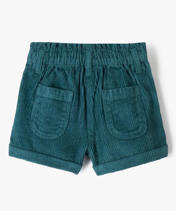 Short bébé fille en velours grosses côtes vue3 - GEMO(BEBE DEBT) - GEMO