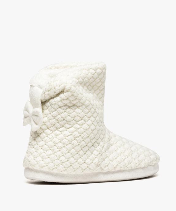 Chaussons femme boots en maille avec nœud à l’arrière vue4 - GEMO(HOMWR FEM) - GEMO
