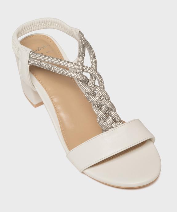 Sandales à talon large et bride bijou en strass femme vue5 - VALENTINA BALDA - GEMO