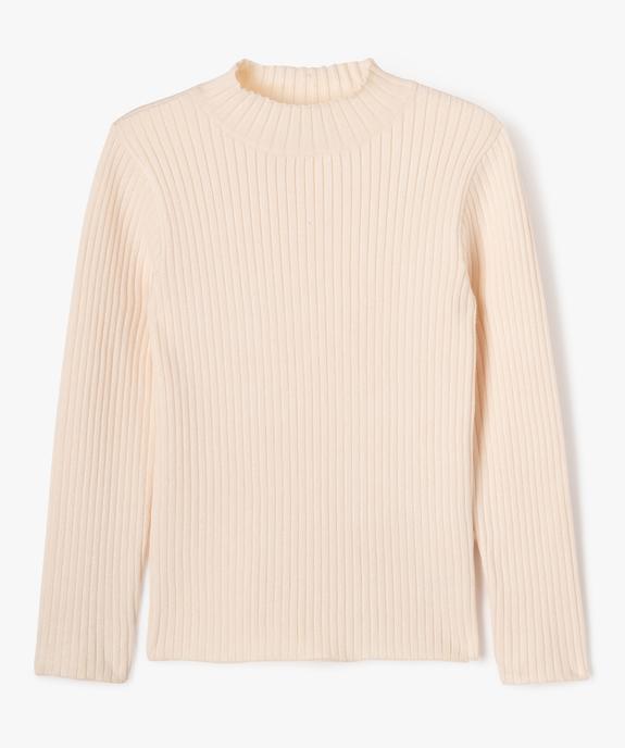 Pull en maille côtelée à col montant fille vue1 - GEMO 4G FILLE - GEMO