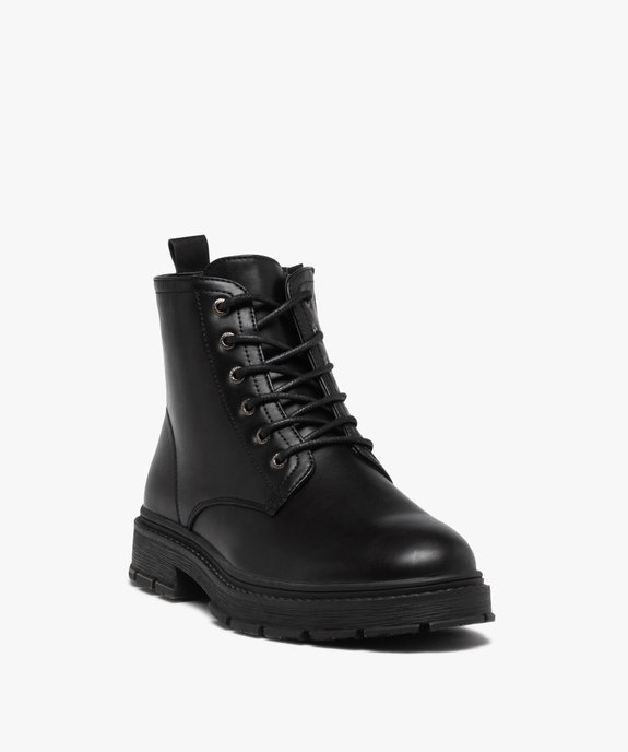 Boots homme unies à semelle crantée style rock vue2 - GEMO (CASUAL) - GEMO