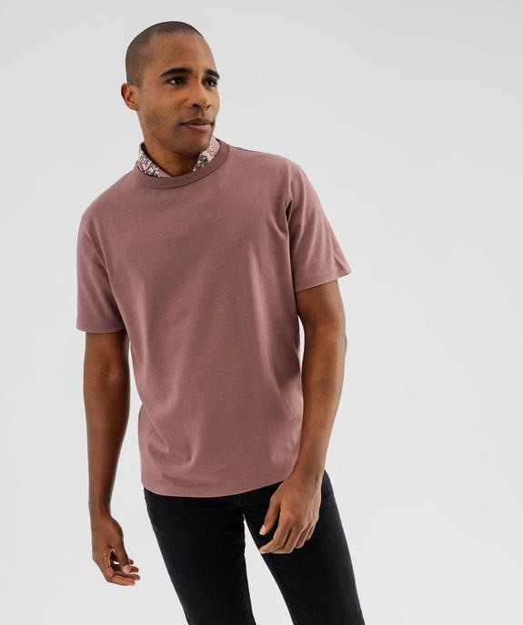 Tee-shirt manches courtes en coton uni homme vue1 - GEMO (HOMME) - GEMO