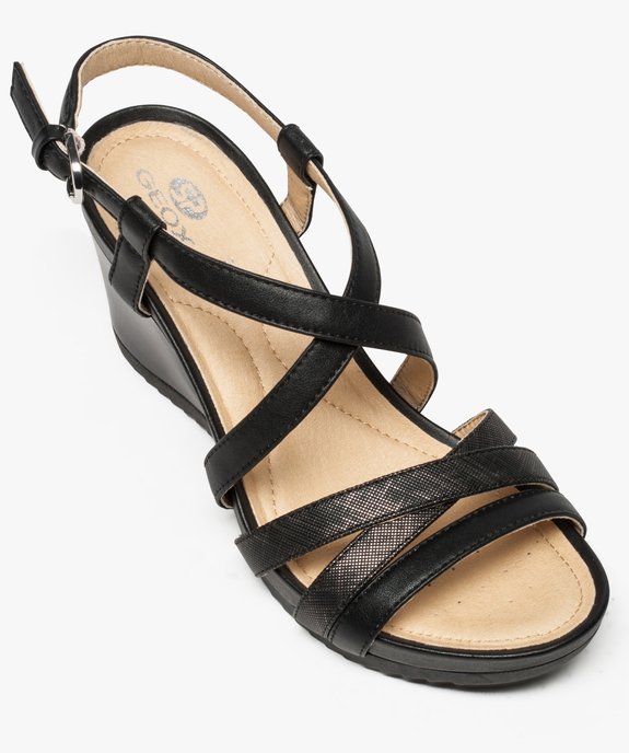 Sandales femme avec brides et talon compensé - Geox vue5 - GEOX - GEMO