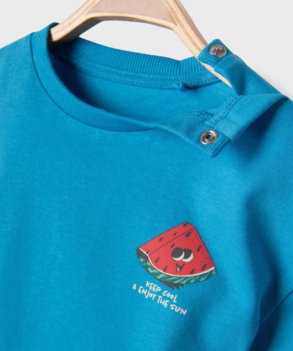 Tee-shirt manches courtes en jersey de coton imprimé devant et dos bébé garçon vue2 - GEMO 4G BEBE - GEMO