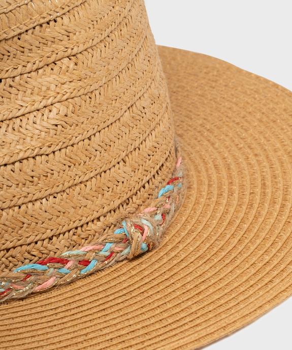Chapeau en paille de papier avec tresse multicolore femme vue2 - GEMO (ACCESS) - GEMO