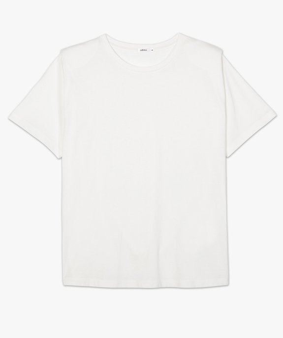 Tee-shirt femme à manches courtes et épaulettes vue4 - GEMO(FEMME PAP) - GEMO