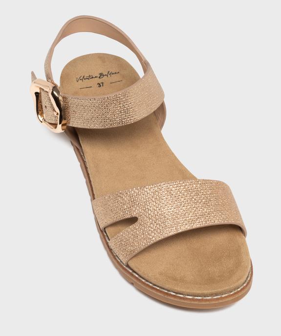 Sandales plates à brides métallisées femme - Valentina Baldano vue5 - VALENTINA BALDA - GEMO