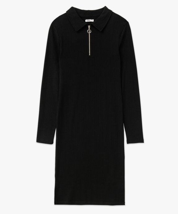 Robe en maille côtelée à manches longues et col zippé femme vue4 - GEMO(FEMME PAP) - GEMO