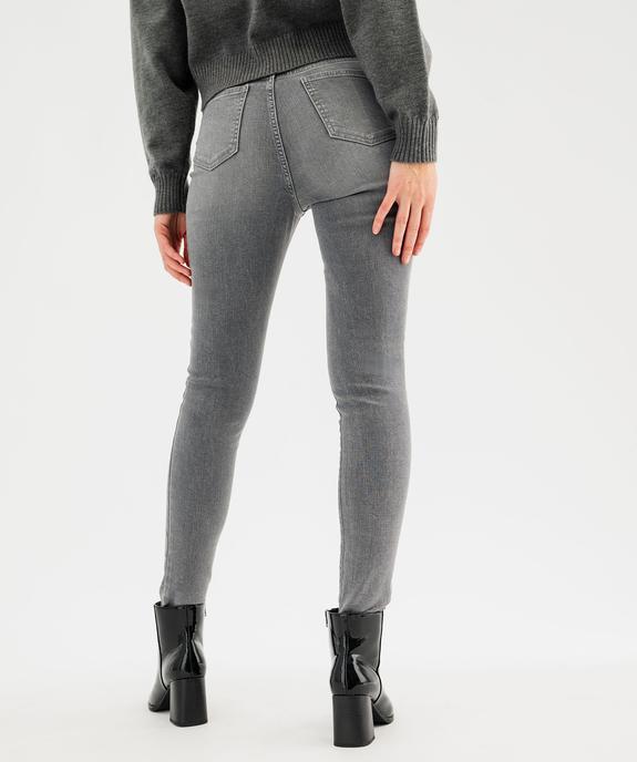 Jean skinny taille haute en coton stretch délavé femme vue4 - GEMO 4G FEMME - GEMO