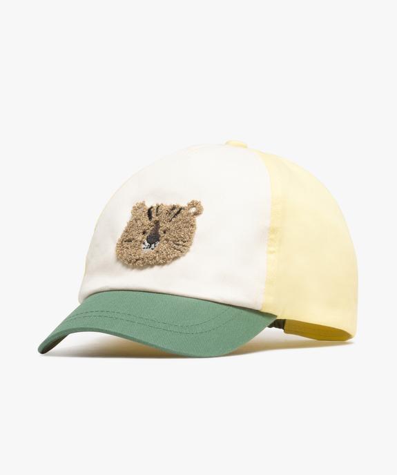 Casquette tricolore avec tête de tigre bébé garçon vue1 - GEMO 4G BEBE - GEMO