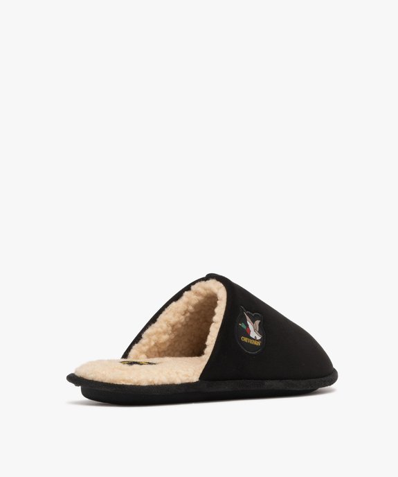 Chaussons homme mules fourrées sherpa et dessus en velours - Chevignon vue4 - CHEVIGNON - GEMO