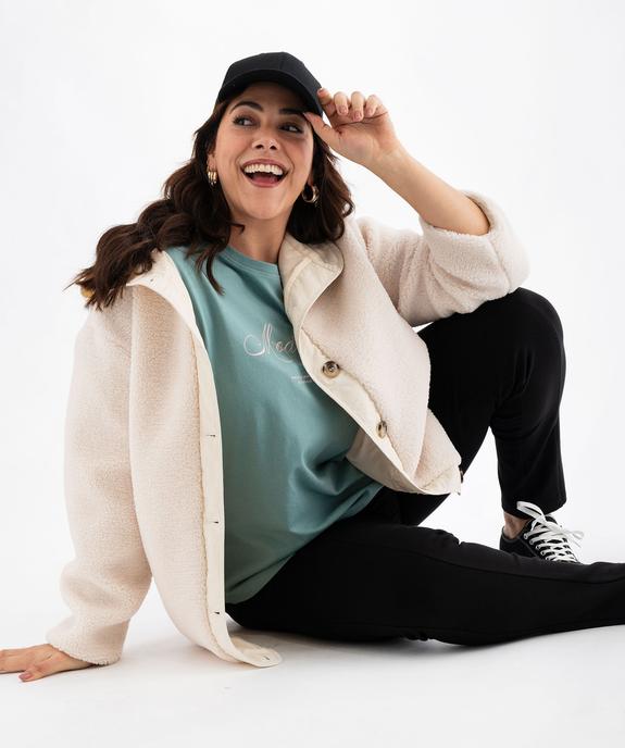 Tee-shirt manches courtes en coton imprimé femme grande taille vue1 - GEMO (G TAILLE) - GEMO