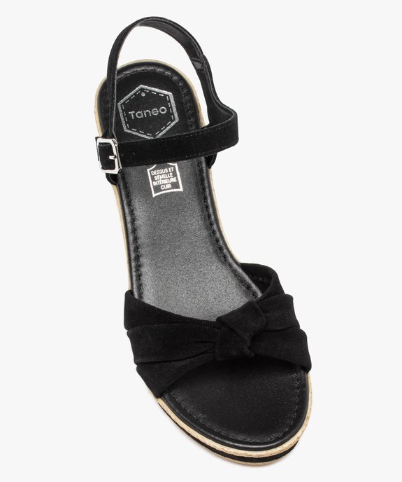 Sandales femme compensées dessus cuir suédé - Tanéo vue5 - TANEO - GEMO