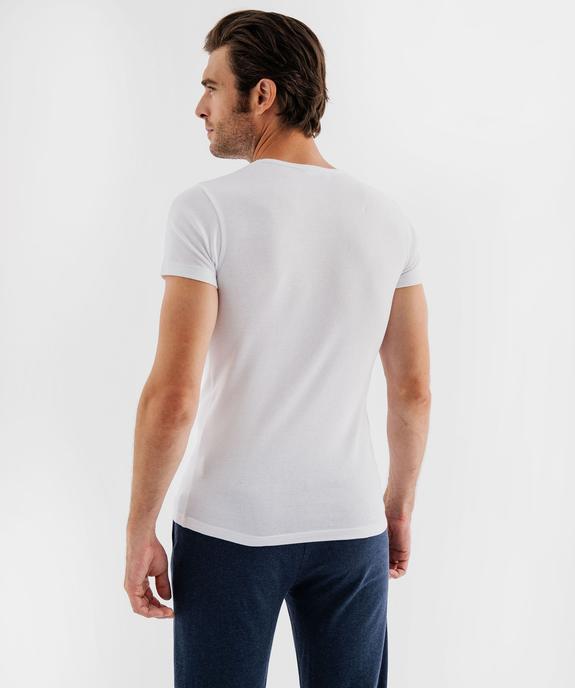 Tee-shirt homme à manches courtes et col V en coton biologique (lot de 2) vue8 - GEMO 4G HOMME - GEMO