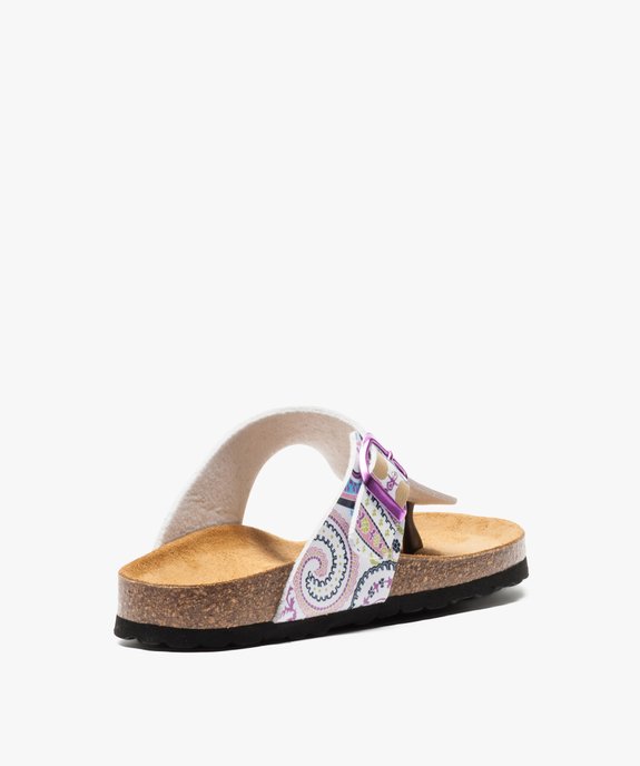 Sandales femme avec entre-doigt et imprimé fleuri vue4 - GEMO (CASUAL) - GEMO